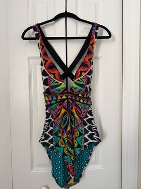 Trina Turk Vibrant Multicolor Girls One-Piece Swimsuit with Tribal Print